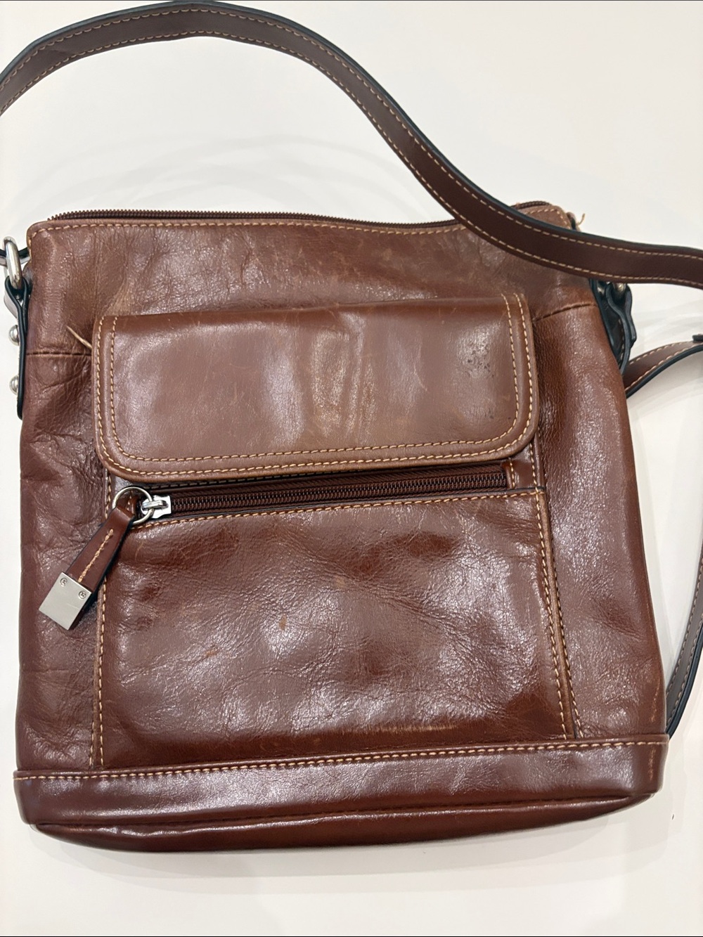 Giani Bernini Brown Leather Crossbody Bag